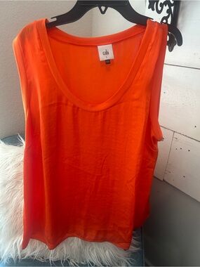 CAbi Vibrant Orange Scoop Neck Tank